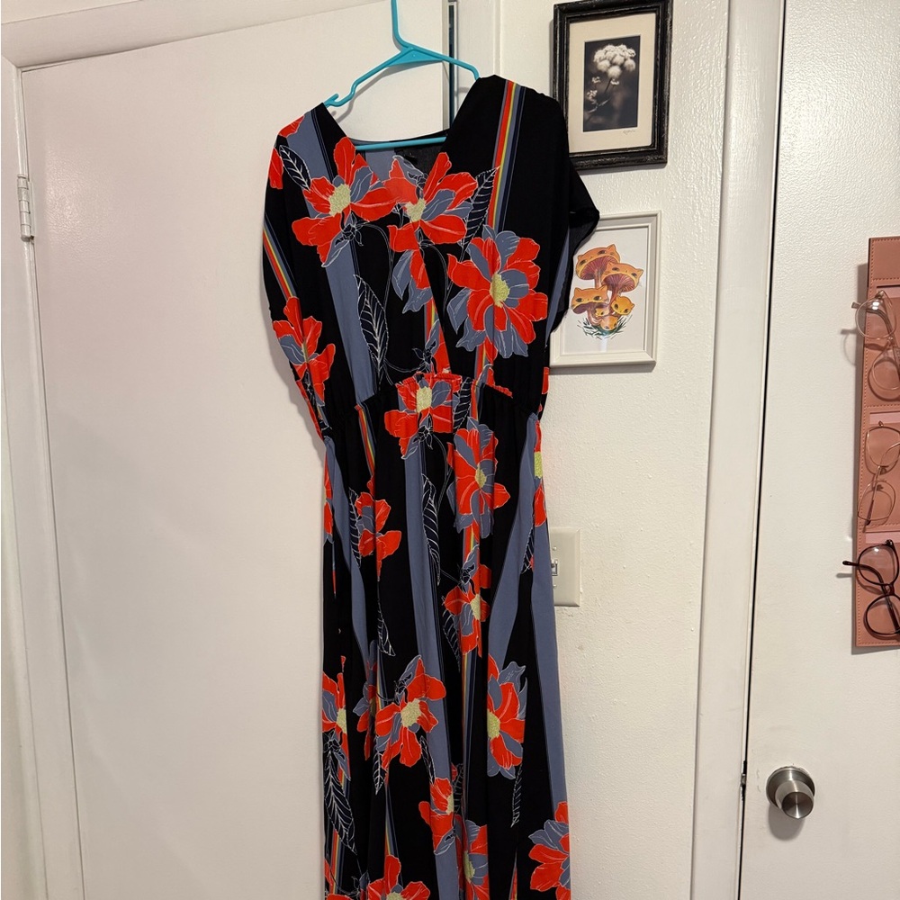 Halogen Red and Blue One Shoulder Sundress